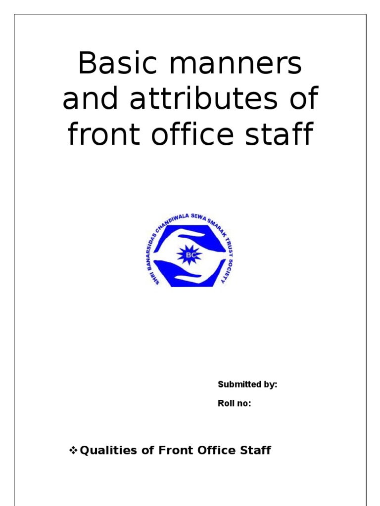 Front Office Staff Qualities and Etiquette | PDF | Etiquette ...