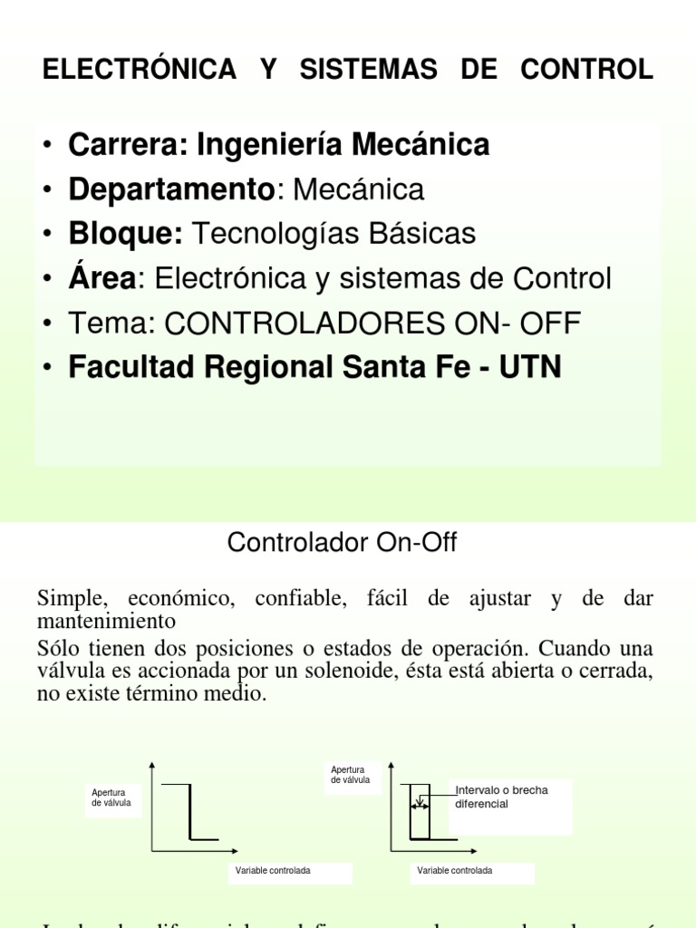 Controlador On Off | PDF | Sistema de control | Realimentación