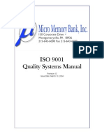 ISO 9001 Quality Manual - Micro Menory Bank.