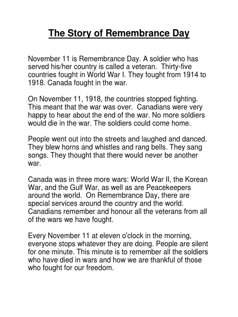 The Story of Remembrance Day