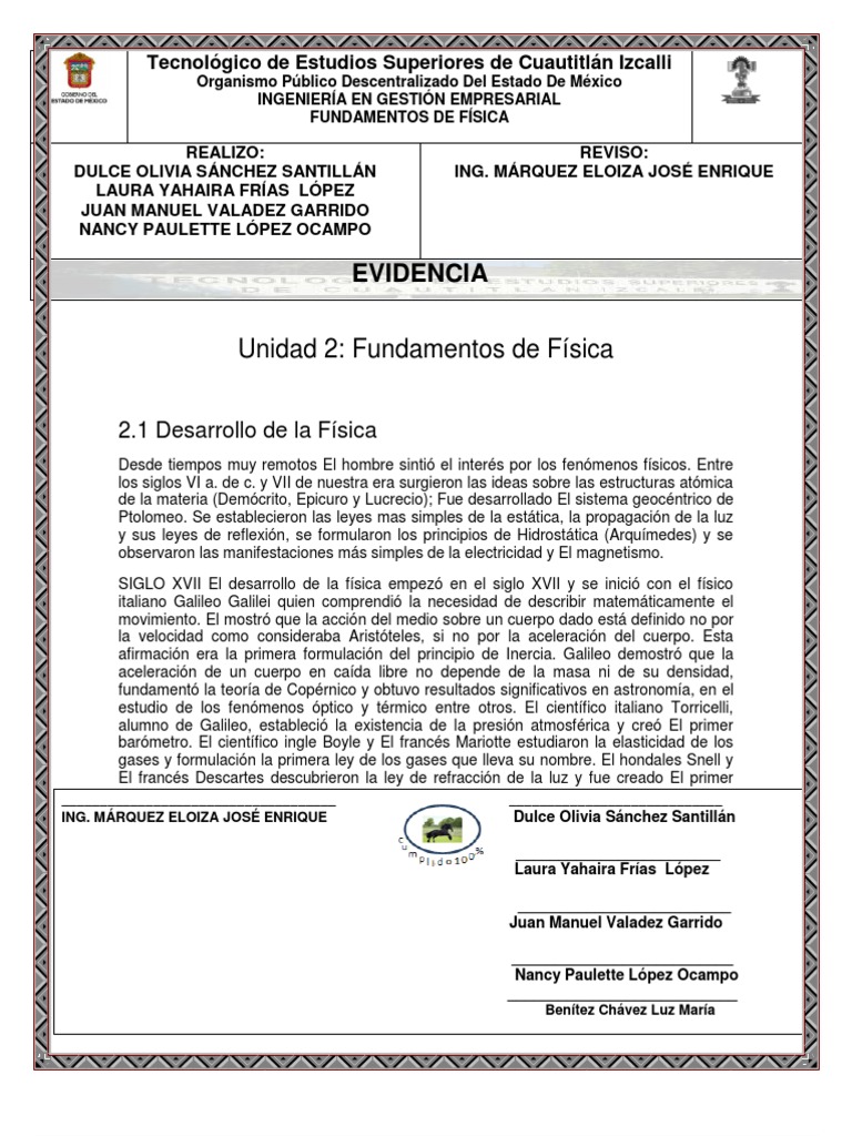 2 UnidadFundamentos de Fisica Teoría Mecánica cuántica