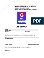 G-Tec Computer Education: Lab Record
