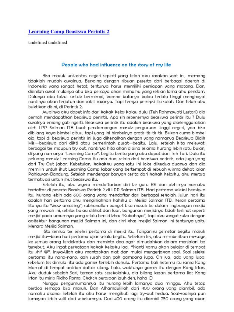 Kumpulan Soal Beasiswa Perintis Belajar Saja