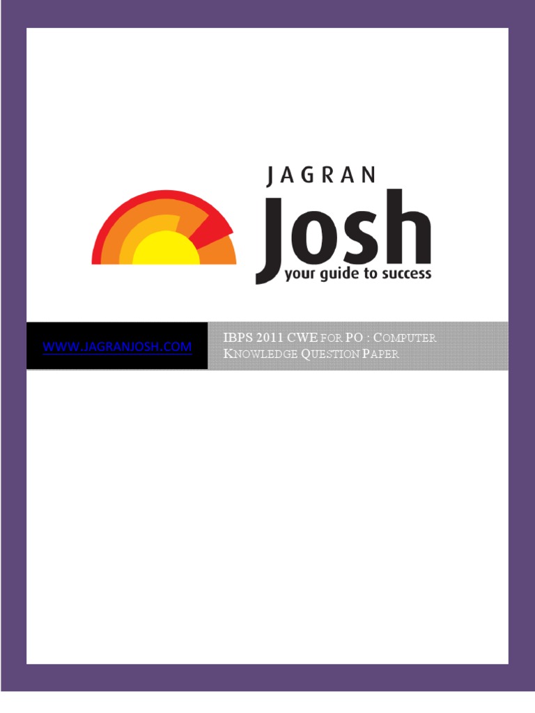 IBPS 2011 PO Computer Knowledge Paper | PDF | Career & Growth | Games ...