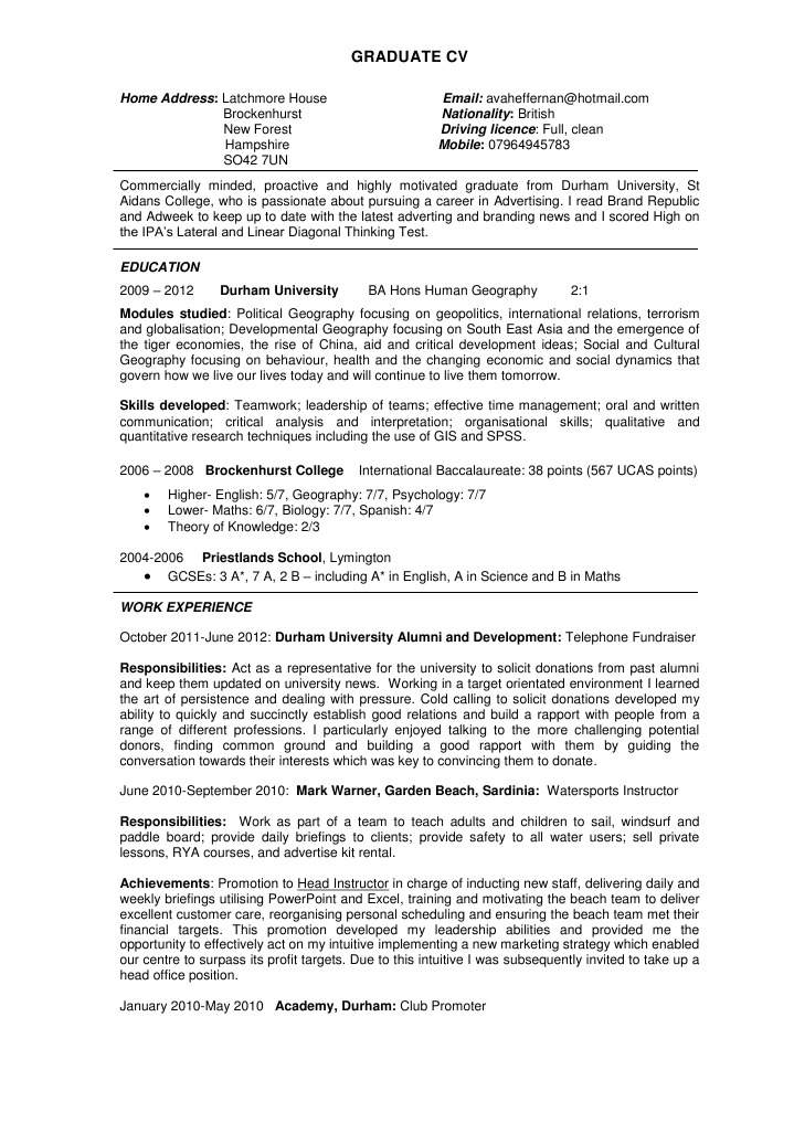 Geography Graduate CV: Ava Heffernan | PDF | Geography | Qualitative ...