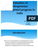 Evaluation of Enterprenur Prog in India