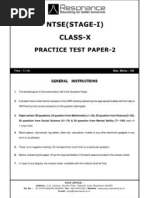 NTSE stage-1 Mock Test 2