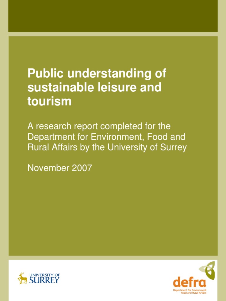 Public Understanding of Sustainable Tourism | PDF | Tourism ...