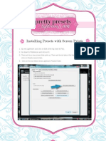 Installing Presets With Screen Prints