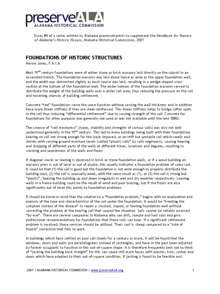 Historic Foundation Repair Techniques | PDF | Framing (Construction ...