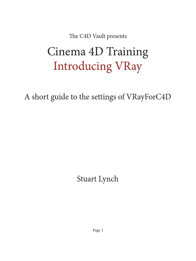 VRayForC4D Settings Guide | PDF | Computers