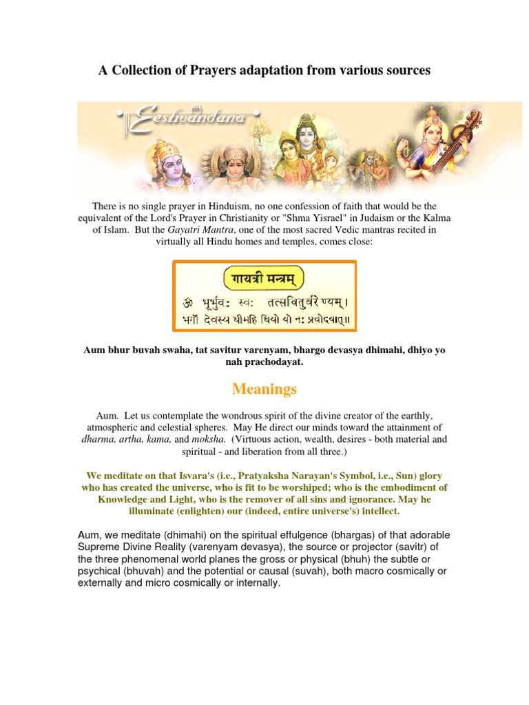 Hindu Prayers and Mantras Collection | PDF