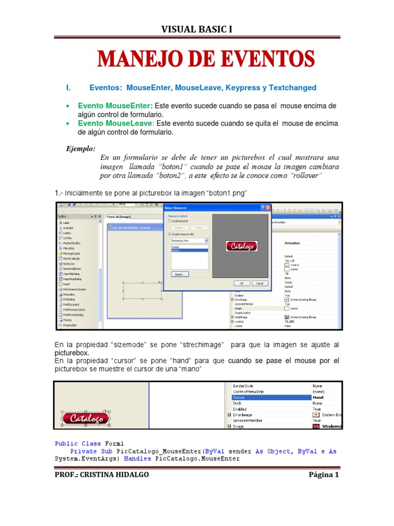 Eventos en Visual Basic: TextChanged y más | PDF | Equipo de oficina ...