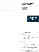 Analog Integrated Circuit Design Solutions Manual - Johns Martin