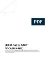 (Year) : First Day in Daily Vocabularies