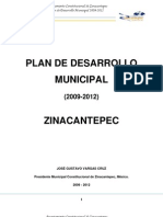 Desarrollo Urbano ZINACANTEPECPDM2009-2012