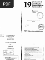 considerações sobre o governo representativo. brasília, editora da unb. 1981, pp. 5 - 38, 87 - 99, 147 - 156. mill, j. s.