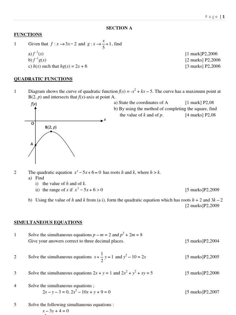SPM Mathematics and Additional Math Questions | PDF | Velocity ...
