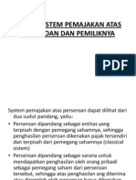 Sistem-Sistem Pemajakan Atas Perseroan Dan Pemiliknya