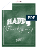 Printable Chalkboard Thanksgiving 8x10-Green