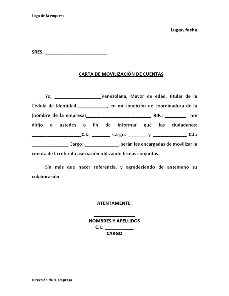 Carta De Movilizacion De Cuentas 2
