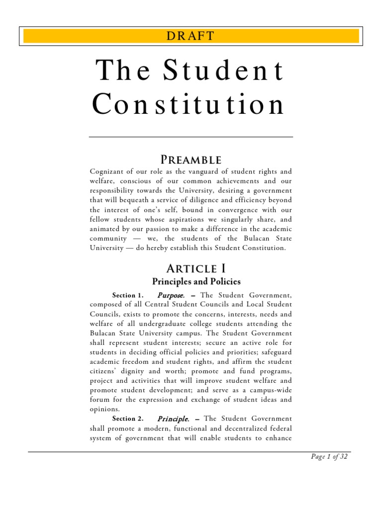 The Student Constitution Draft United States Senate Initiative