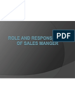 Role and Responsibility of Sales Manger