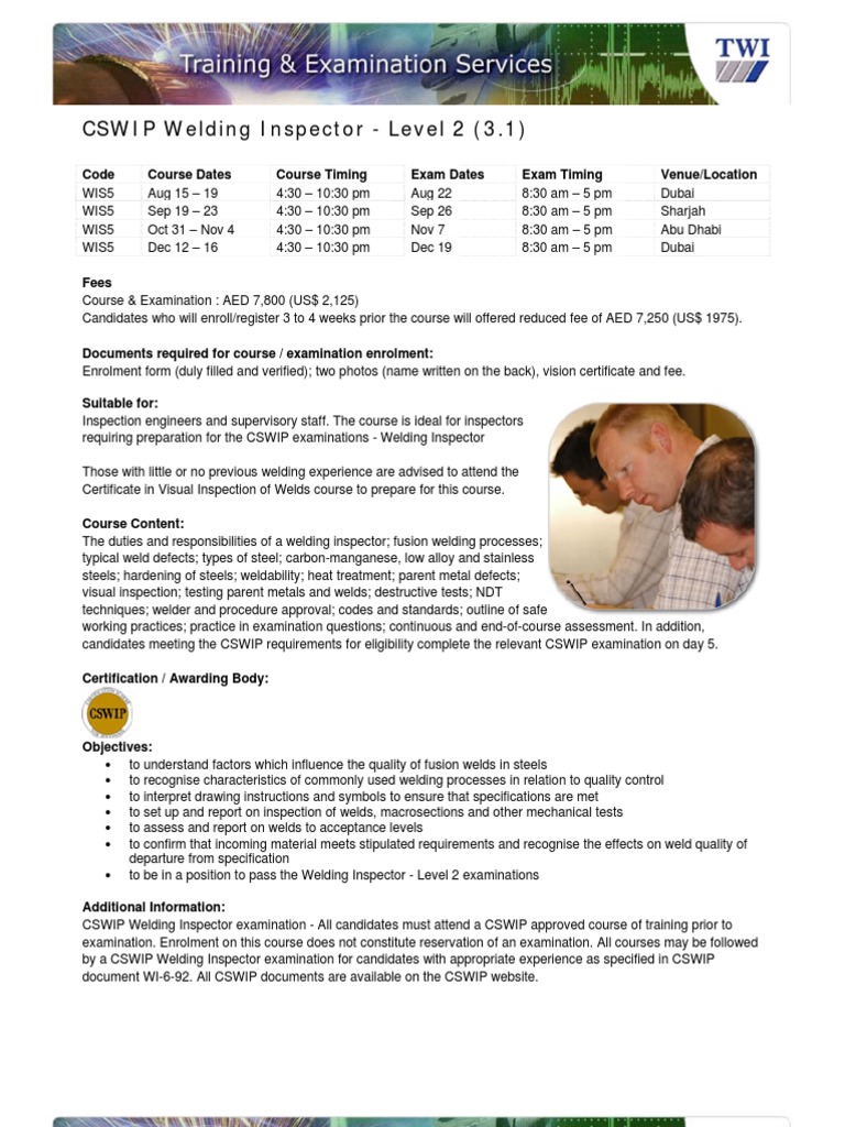 Welding Inspector Level 1