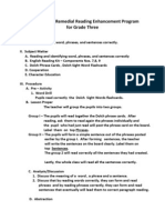 Lesson Plan in Remedial Reading Enhancement Program For Grade Three