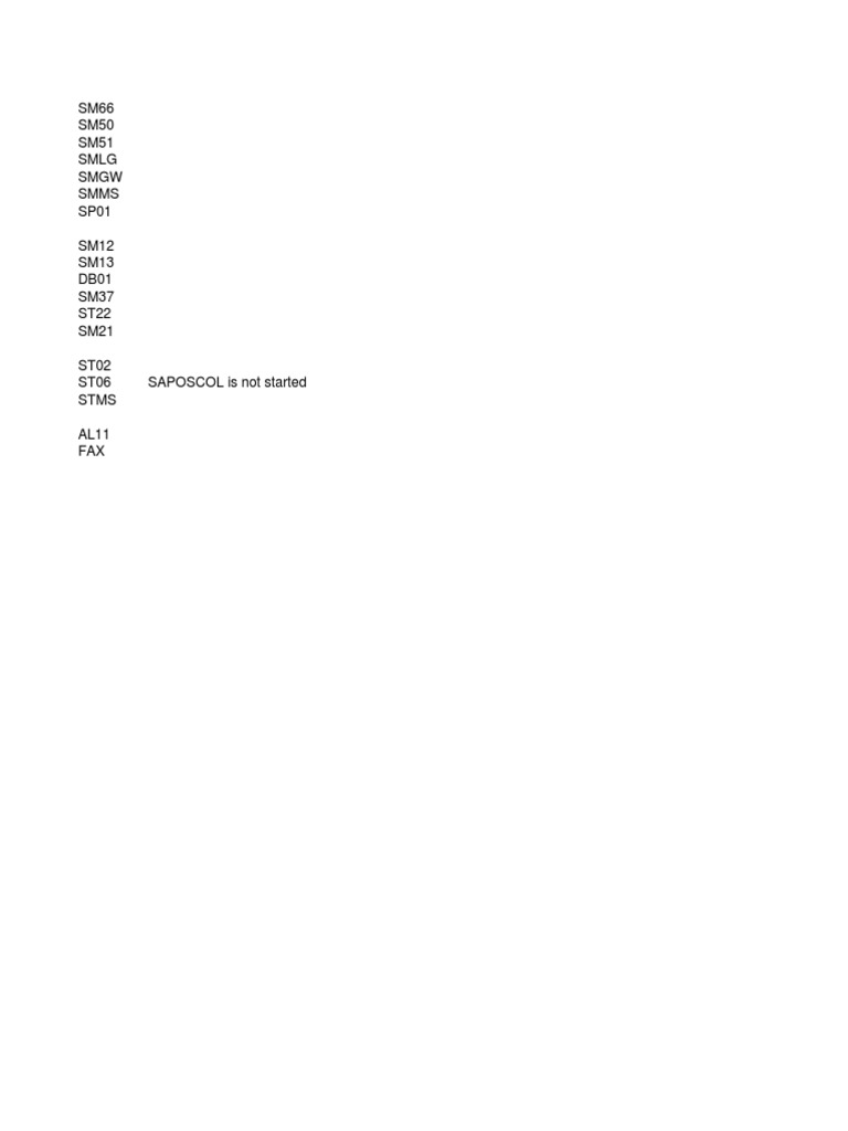 SAP System Status and Contacts Overview | PDF | Technology & Engineering
