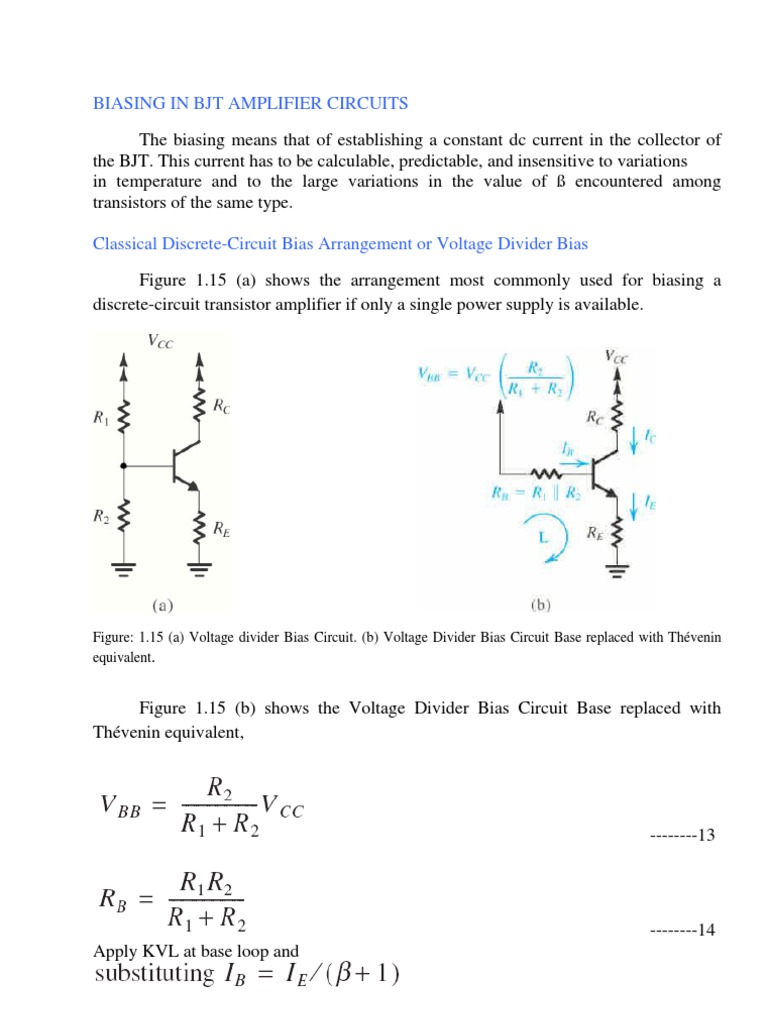 Transistors Notes 4 Bipolar Junction Transistor Amplifier