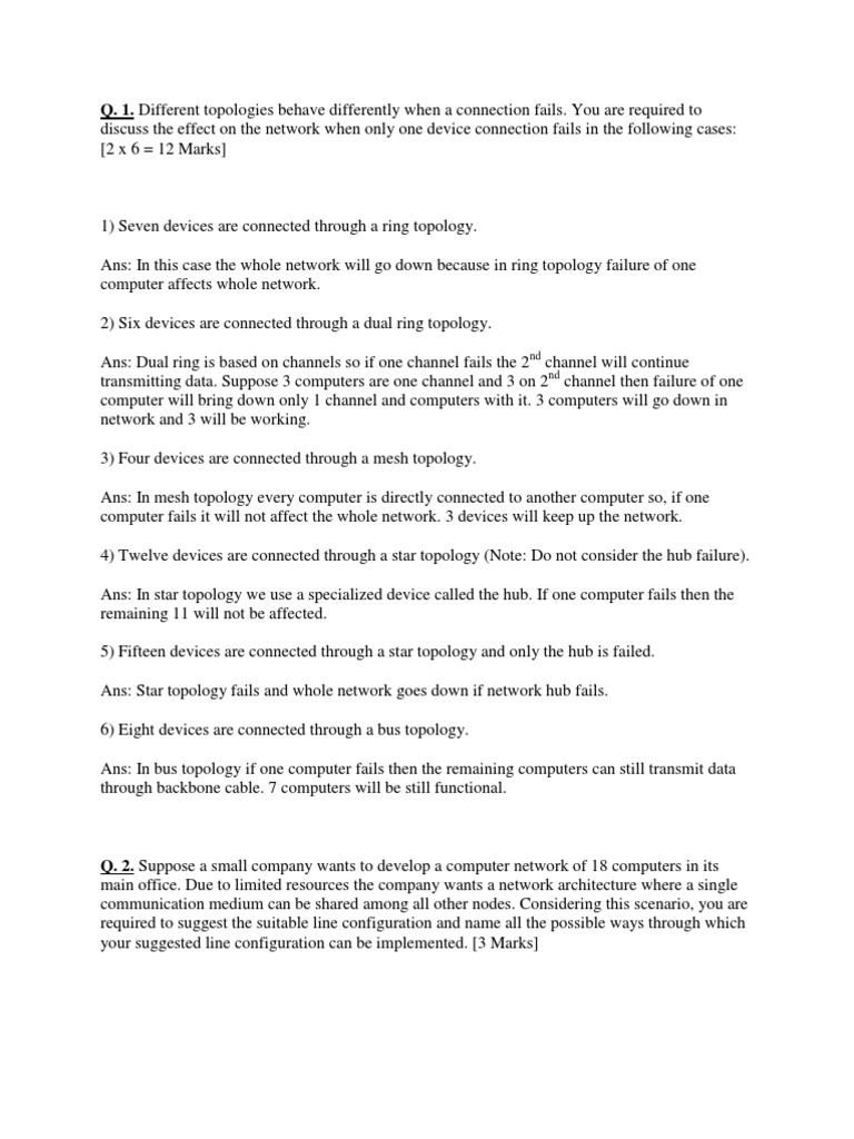 Cs601 Solution Pdf Network Topology Data Transmission