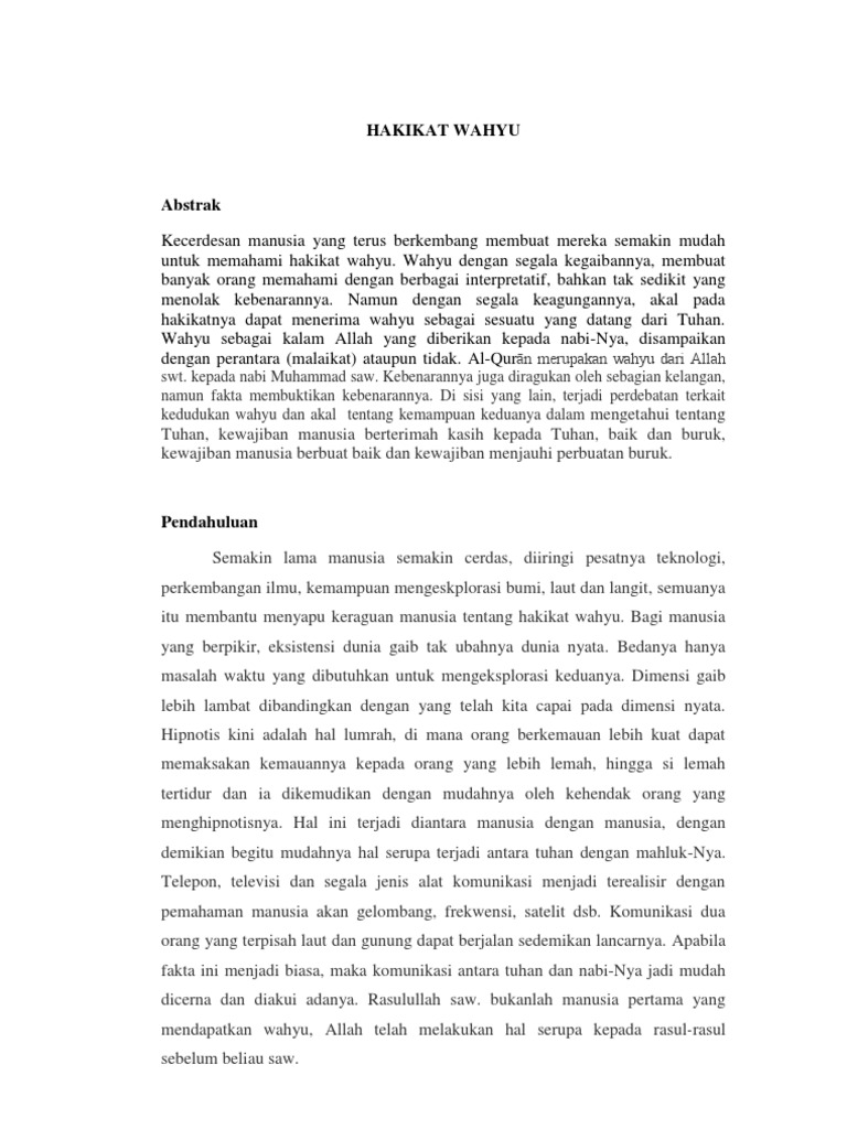 Hakikat Wahyu Pdf