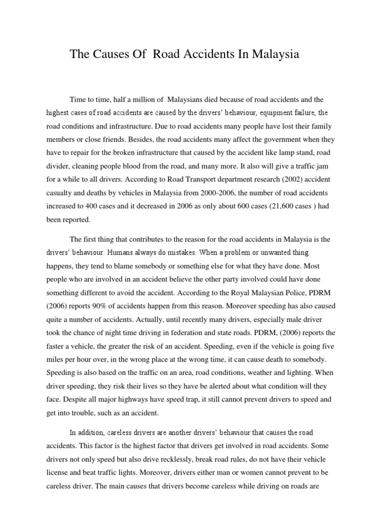 An accident essay 200 words picture
