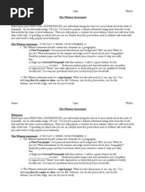 Witnesses Statement 2012