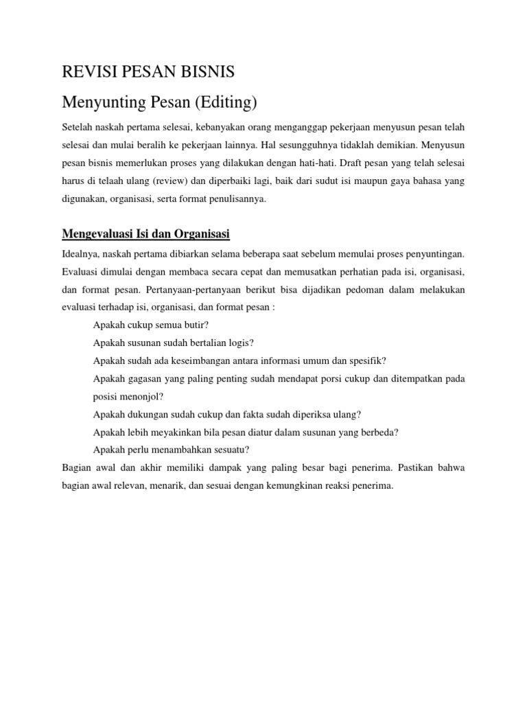 Revisi Pesan Bisnis Pdf