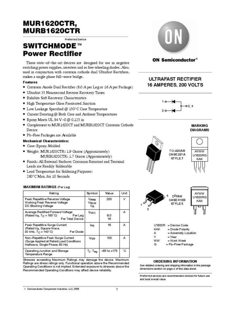 U1620RG PDF Rectifier Diode