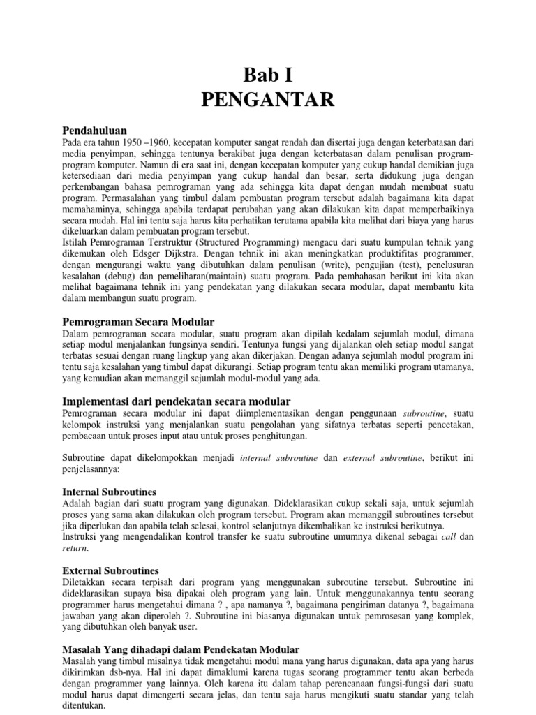 Pemrograman Modular dalam Bahasa C | PDF | Teknologi & Rekayasa