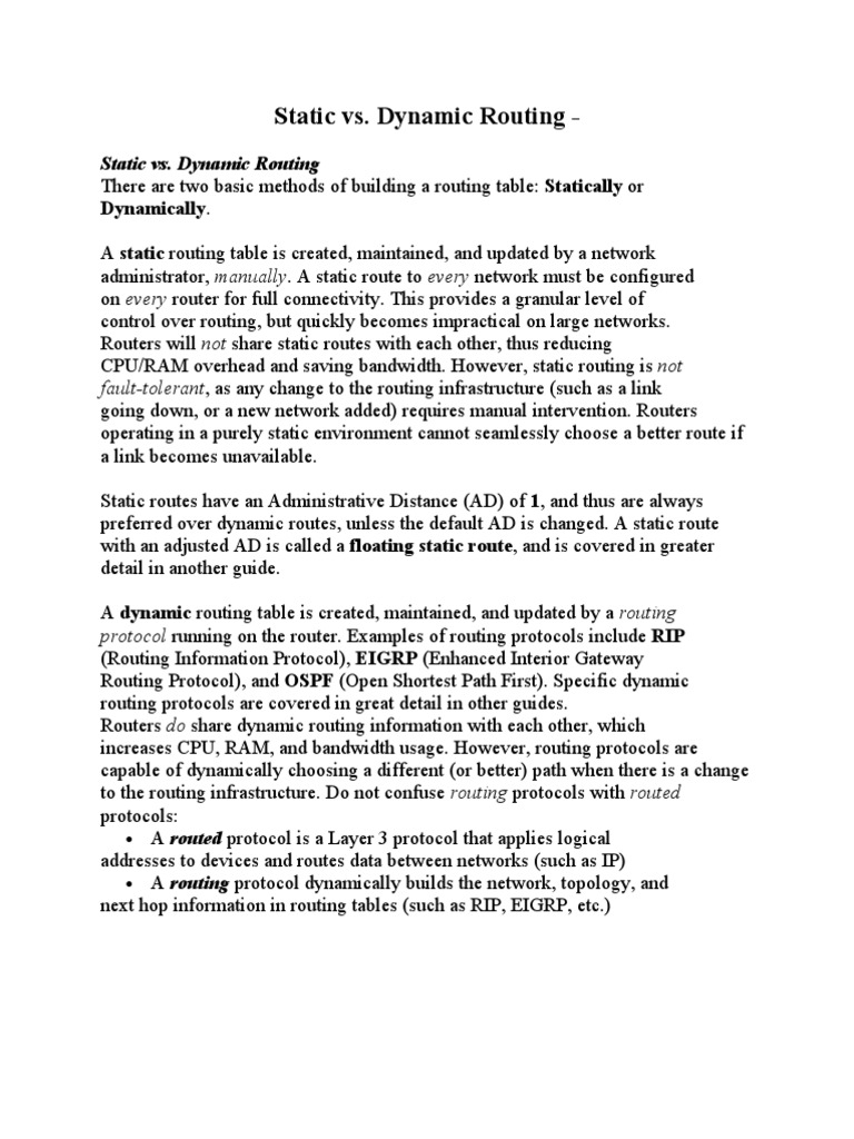 Static vs. Dynamic PDF Routing Router