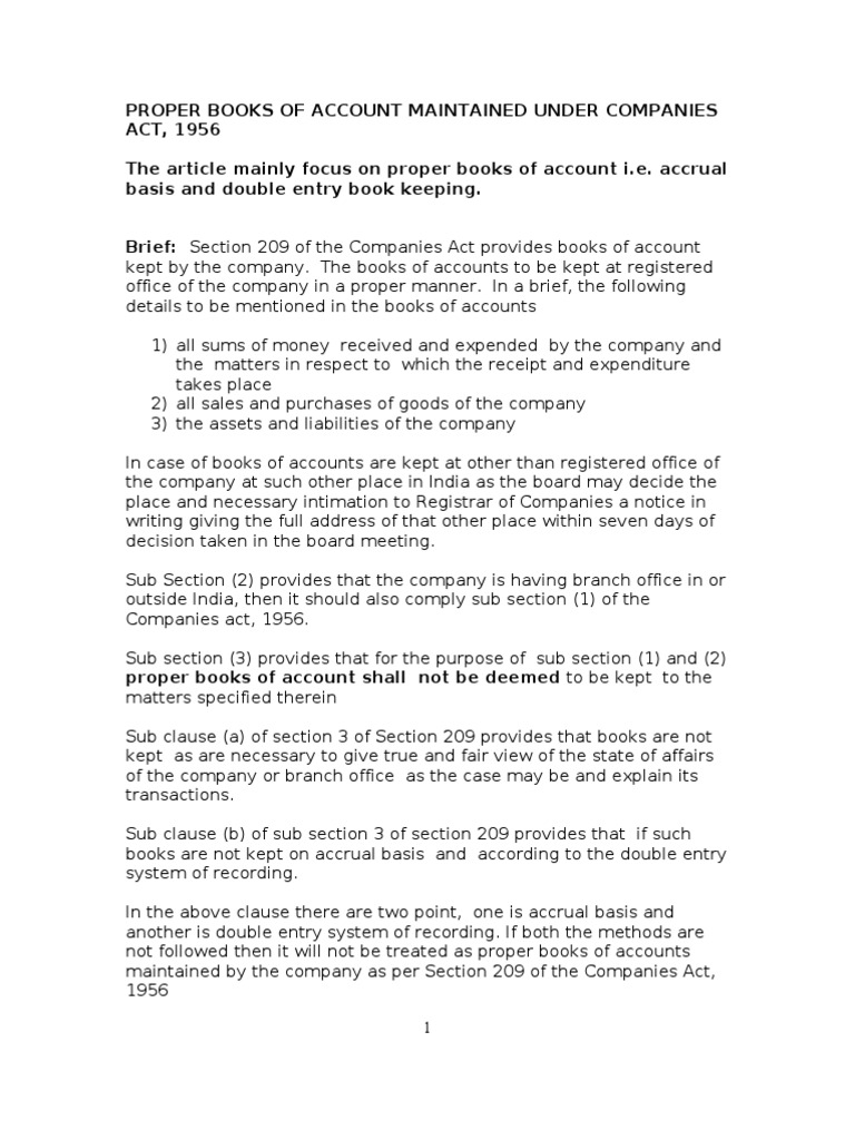 Statutory Books Under Companies Act 1956 | PDF | Debits And Credits ...