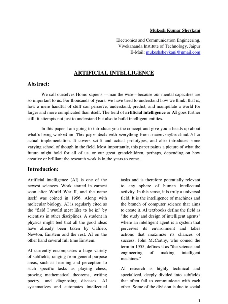 research paper about ai technology