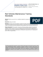 Rail Vehicles Maintenance Training Standards: Recommended Practice