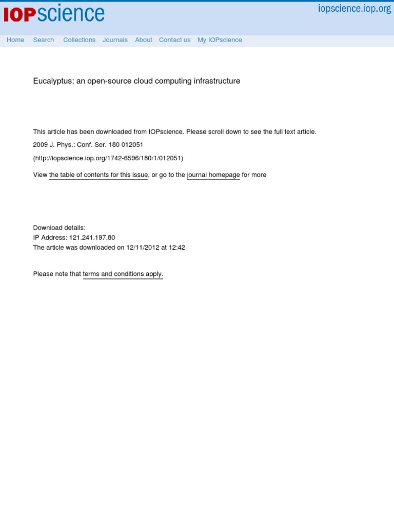 Eucalyptus: An Open-Source Cloud Computing Infrastructure | PDF | Cloud ...