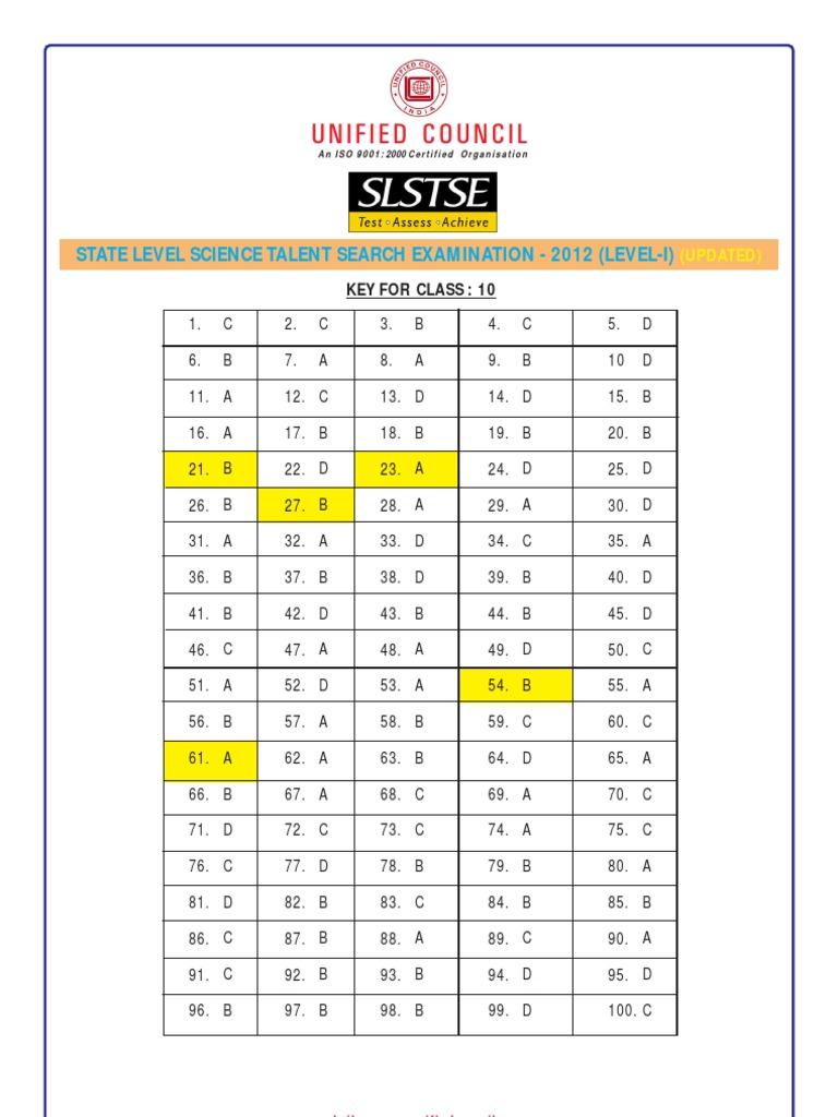 10 SLS I Key | PDF