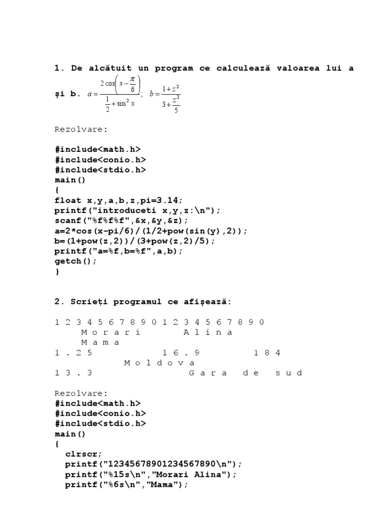 33 Probleme Rezolvate La C++ | PDF