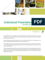 Institutional Presentation: November, 2012