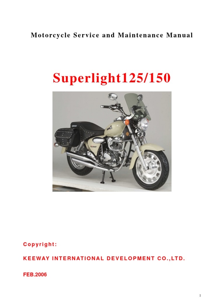 Manual Taller Superlight 125 CC (Idioma Ingles) | Internal Combustion  Engine | Piston