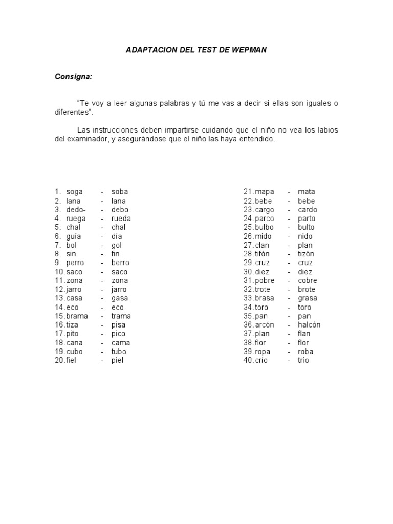 Test Wepman | PDF