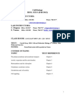 Cell Biology BIOL 3221 Outline Fall 2012