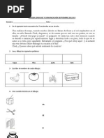 Prueba Lenguaje Letra t  